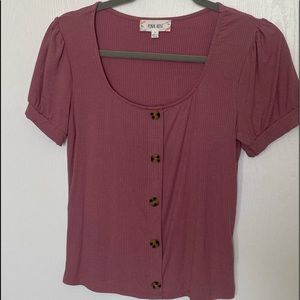 NWOT L Pink Rose crop top NEVER WORN